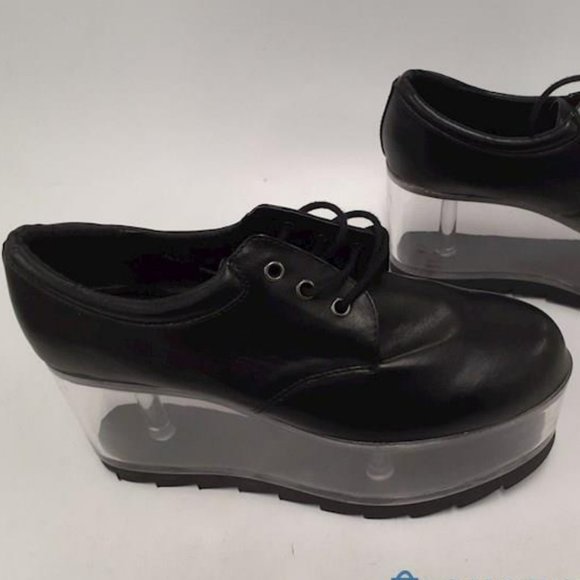 💥KILLER DESIGN💥YRU QLOUD CUSTOMIZABLE TRANSPARENT PLATFORM SHOES in BLACK - Picture 8 of 16